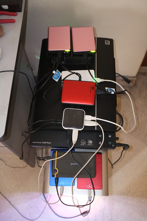 External hard drives configured for Windows 8 Storage Spaces