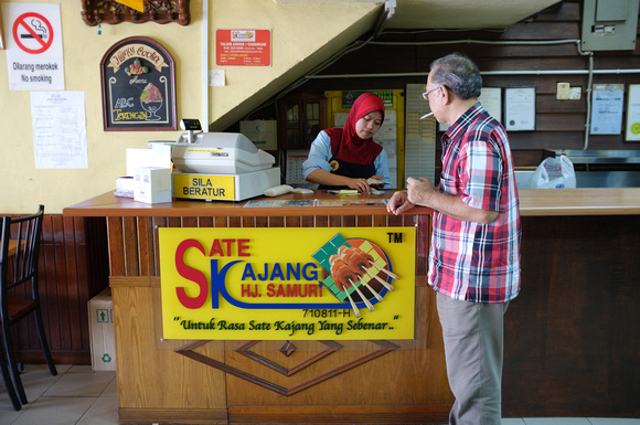 Buying Satay Kajang in Damansara Utama