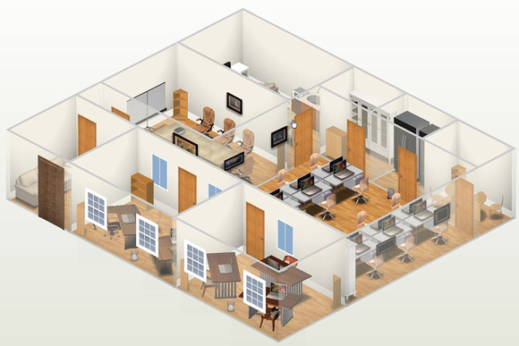 3D Animation Studio Office Floor Plan