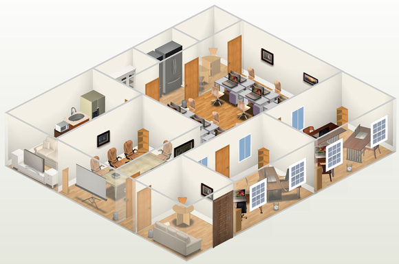 3D Animation Studio Office Floor Plan