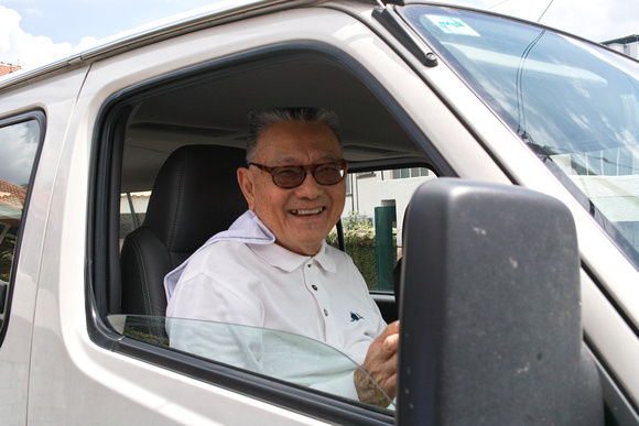 Dato' Lam Peng Chong in his Ambulance van