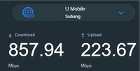 TM Unifi Speed Test 800 Mbps - via Asus RT-AX56U Router