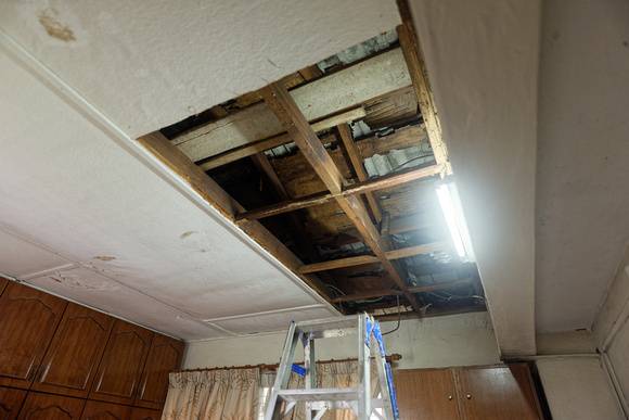 Repairing leaked in bedroom ceiling