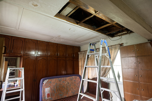 Repairing leaked in bedroom ceiling