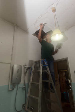 Repairing leaked in bedroom ceiling