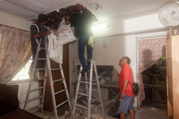 Repairing leaked in bedroom ceiling