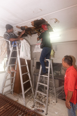 Repairing leaked in bedroom ceiling